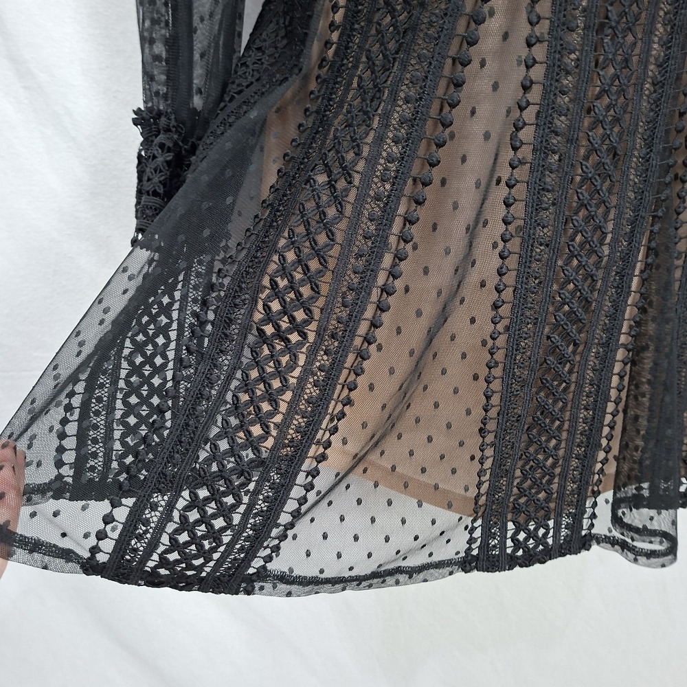 One33 Social Womens 4 High Neck Illusion Lace Cocktail Dress Black Whimsigoth - Picture 5 of 11